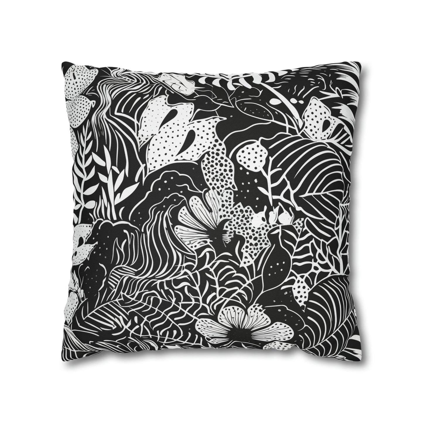 Black and White Tropical Pillow Case