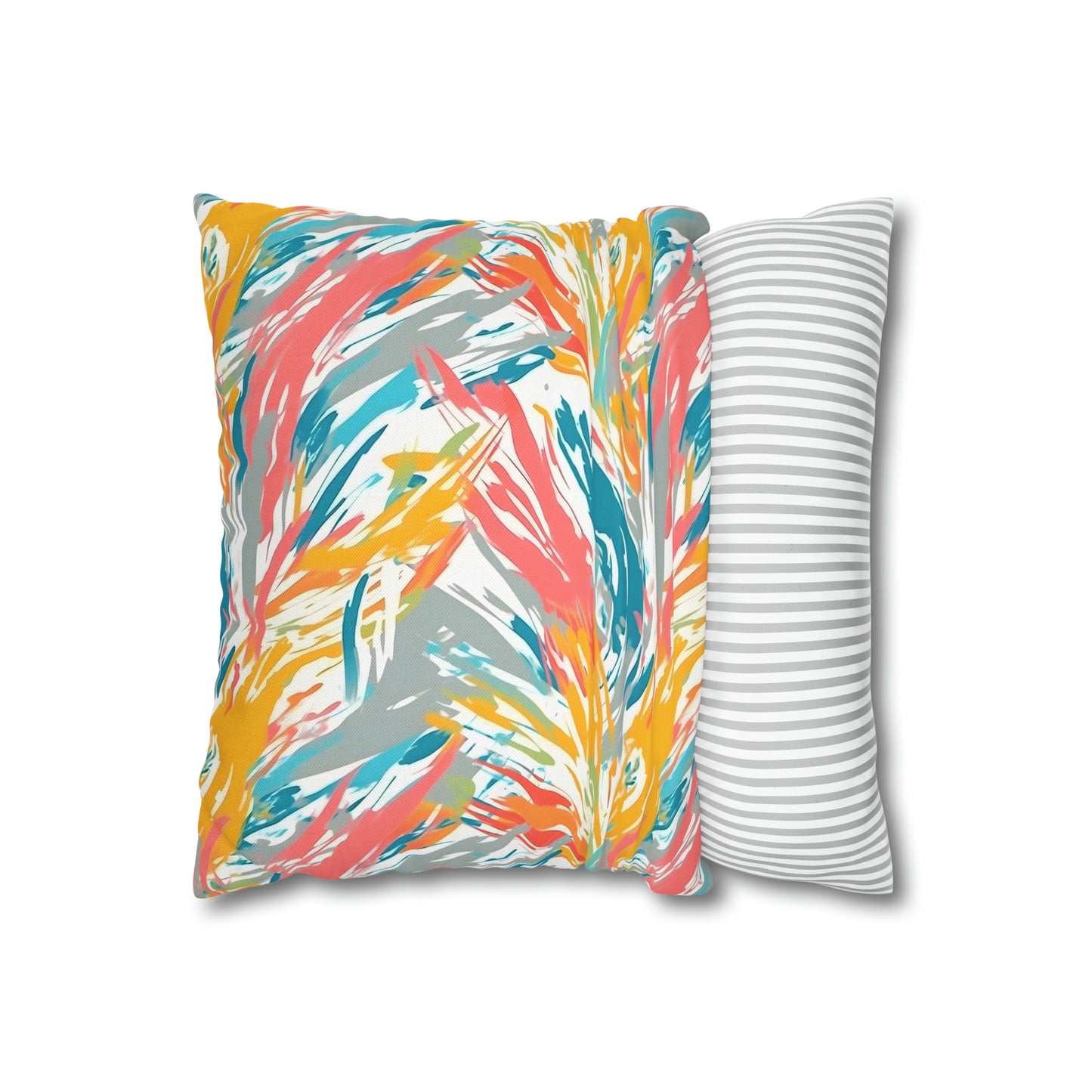 Multicolored Palm Leaves Pillow Case