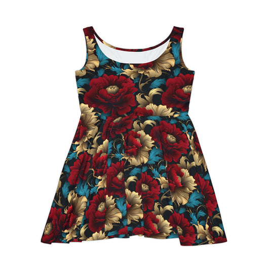 Chiaroscuro Red Flower Women's Dress