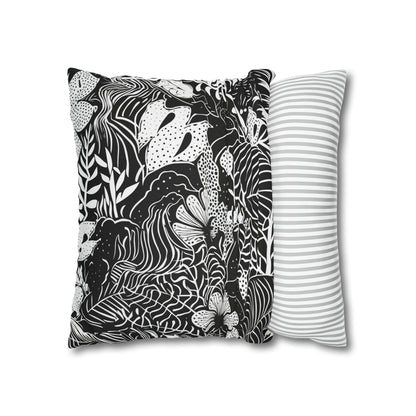 Black and White Tropical Pillow Case