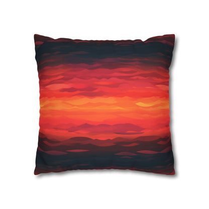 Red Sunset Pillow Case