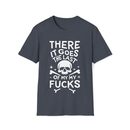 There It Goes, The Last of My F*cks Unisex T-Shirt, Halloween Skeleton Shirt, Funny Skull Shirt, Rebel Halloween, Rockabilly, Party Outfit