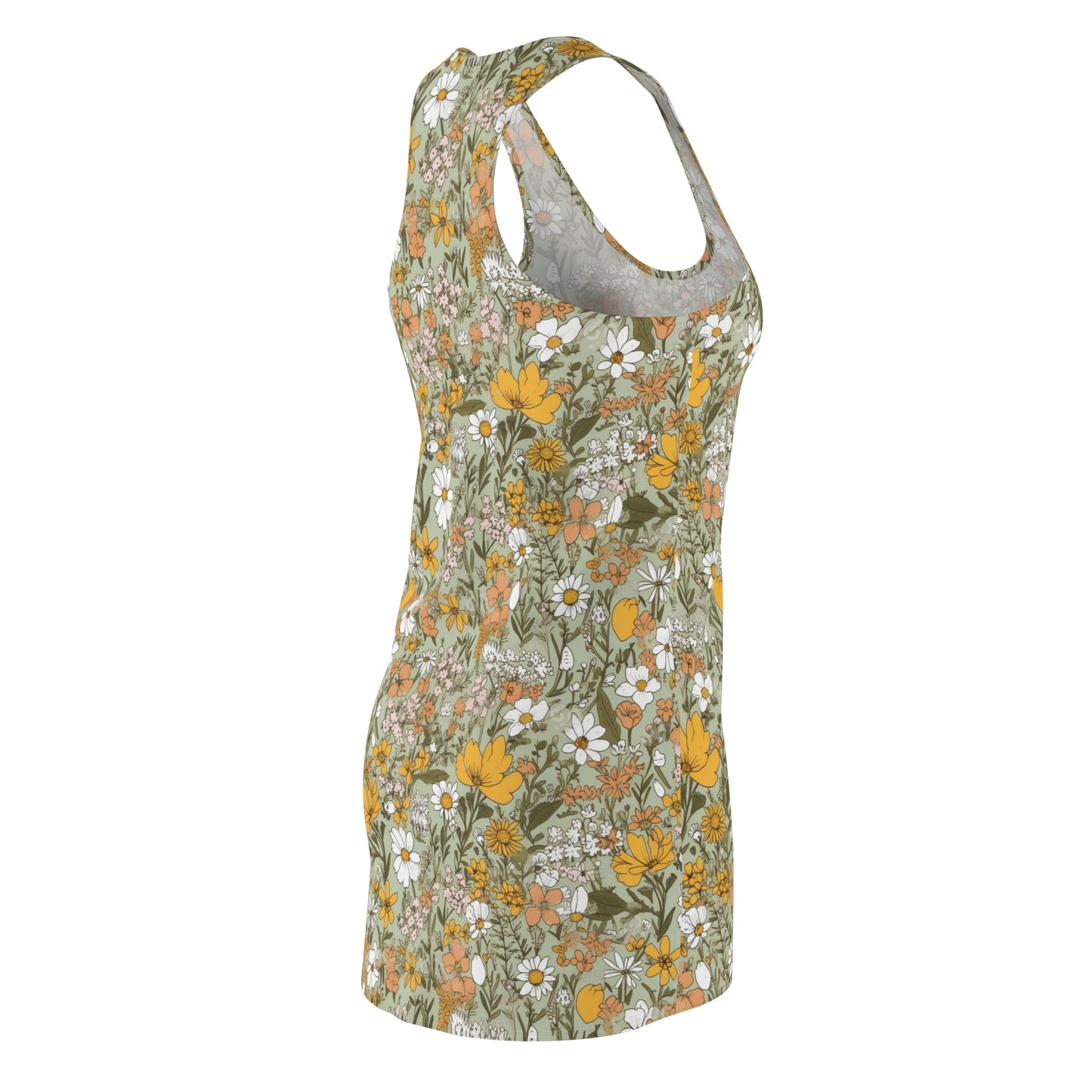 Yellow and Orange Wildflower Cut & Sew Racerback Dress