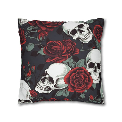 Floral Skulls and Roses Pillow Case