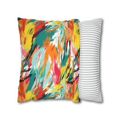 Exotic Flora and Fauna Abstract Paints Pillow Case