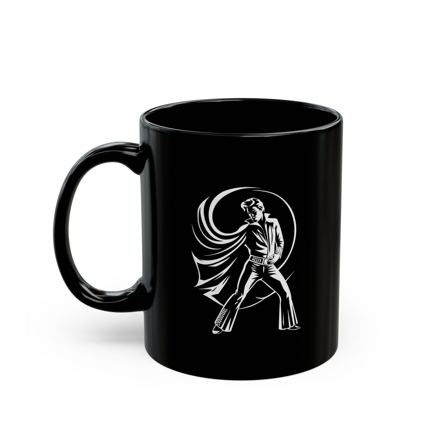 Elvis The King Black Mug