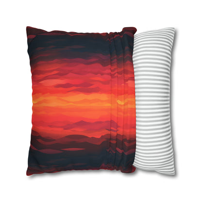 Red Sunset Pillow Case