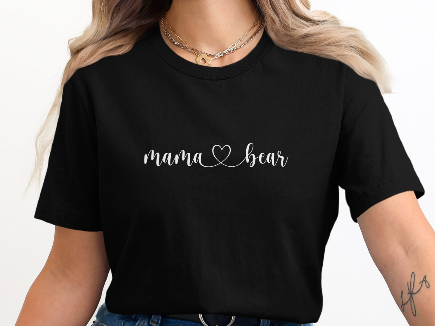 Cute Mama Bear Heart Graphic Tee Shirt product type