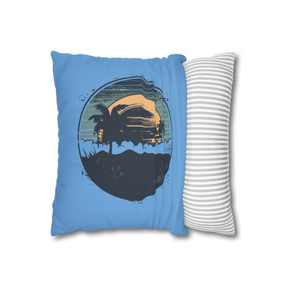 Coastal Tranquility: Beach Sunset Motif Pillow Case