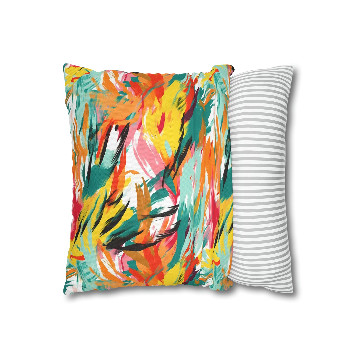 Exotic Flora and Fauna Abstract Paints Pillow Case