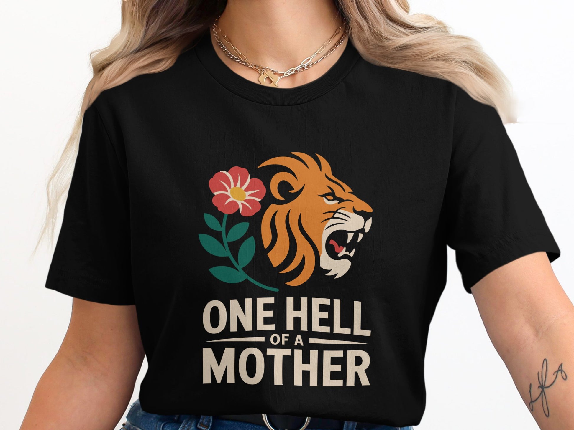 One Hell Of A Mother Lion Floral Graphic Tee product type