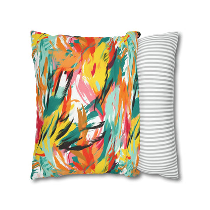 Exotic Flora and Fauna Abstract Paints Pillow Case