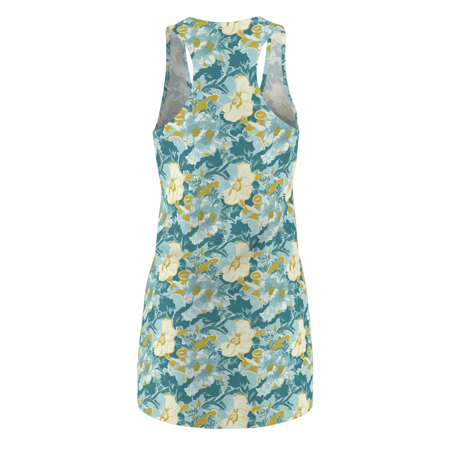 Green and Yellow Floral Racerback Dress