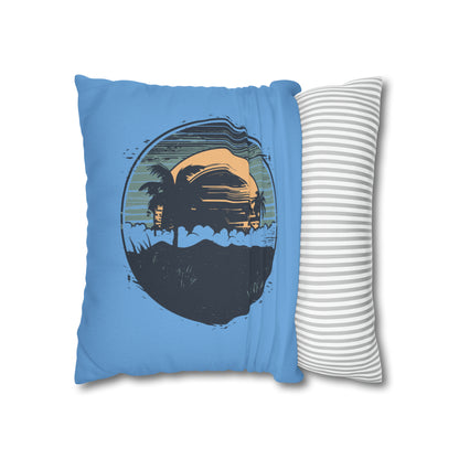 Coastal Tranquility: Beach Sunset Motif Pillow Case