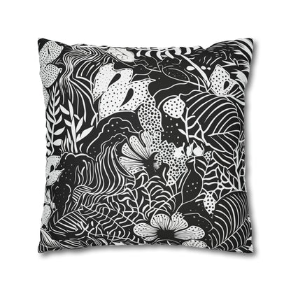 Black and White Tropical Pillow Case