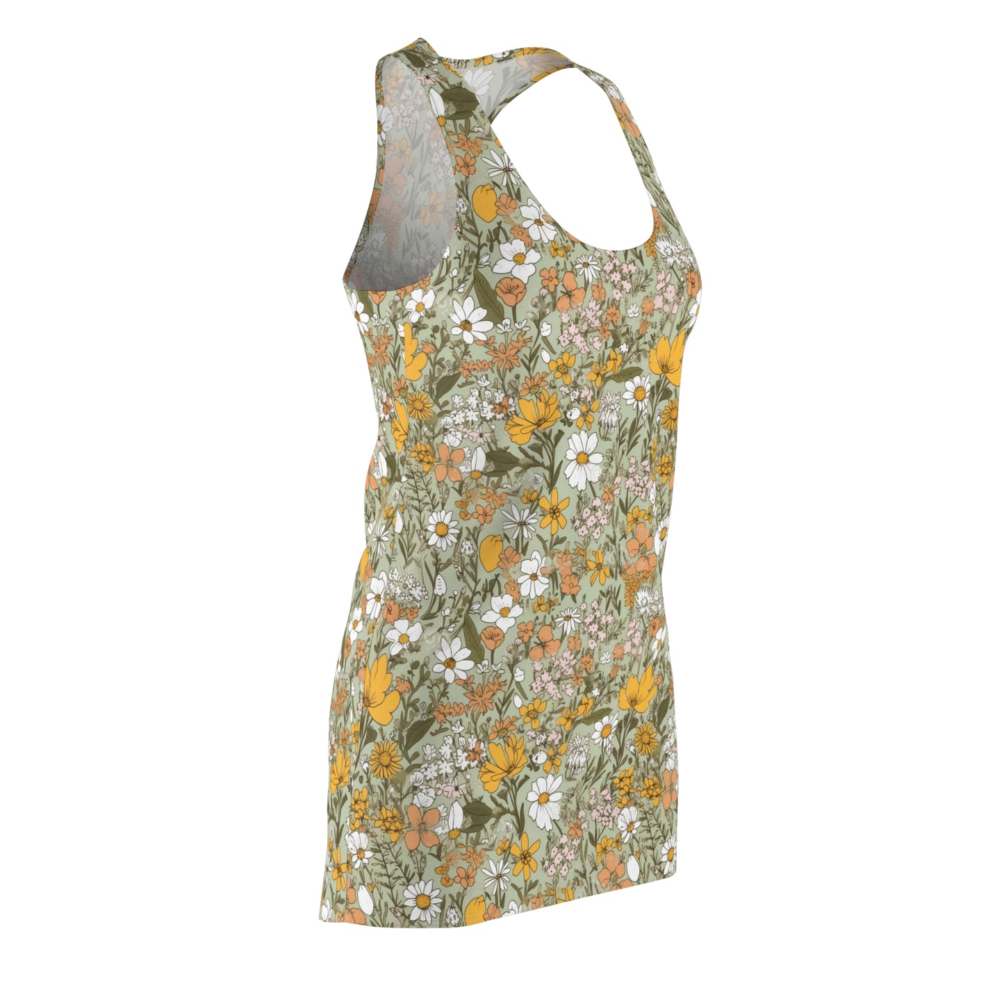 Yellow and Orange Wildflower Cut & Sew Racerback Dress