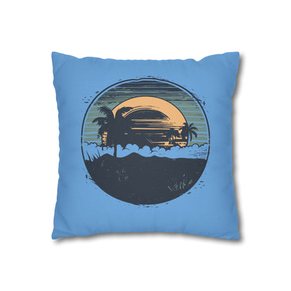 Coastal Tranquility: Beach Sunset Motif Pillow Case