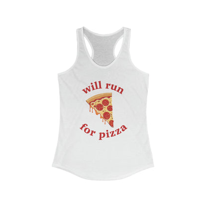 Will Run For Pizza Women's Tank-Top Custom Design