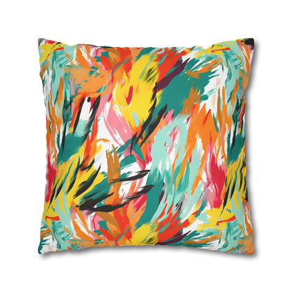 Exotic Flora and Fauna Abstract Paints Pillow Case