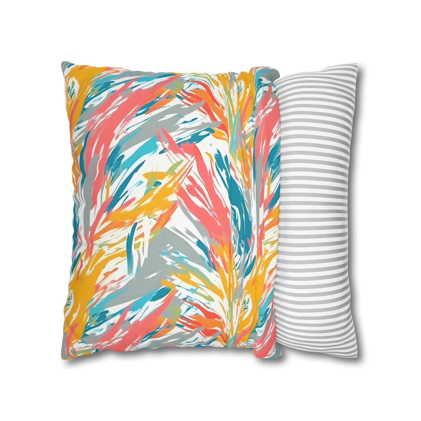 Multicolored Palm Leaves Pillow Case