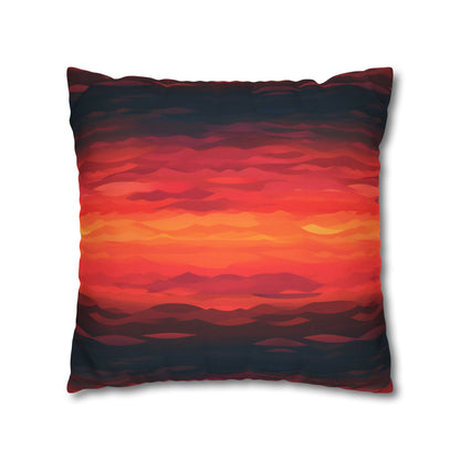 Red Sunset Pillow Case