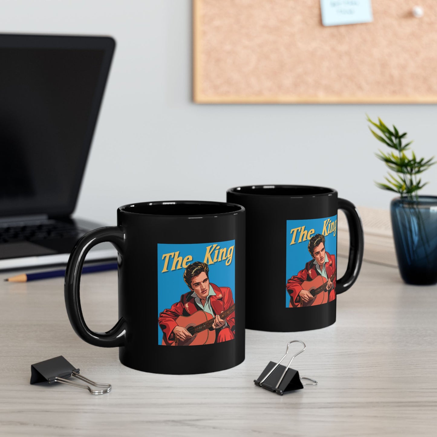 The King Elvis Presley Black Mug