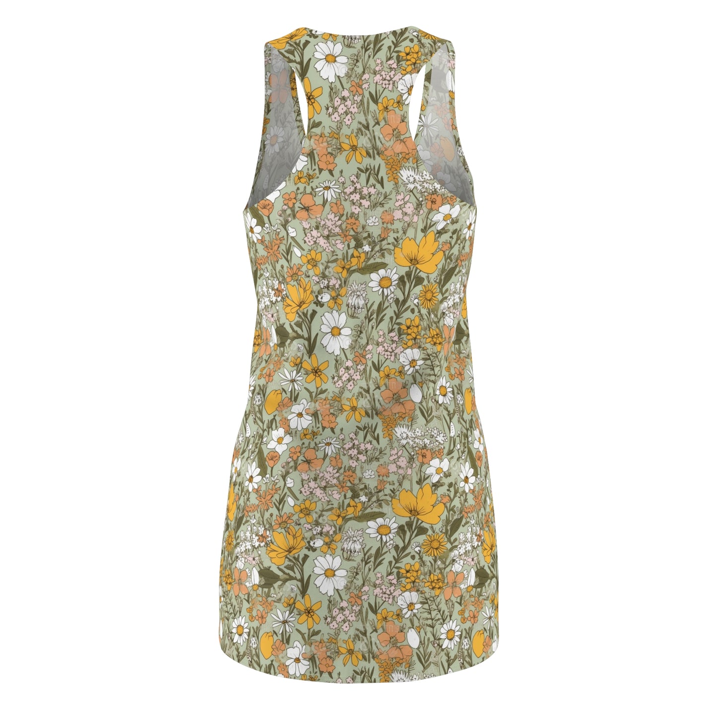 Yellow and Orange Wildflower Cut & Sew Racerback Dress