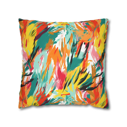 Exotic Flora and Fauna Abstract Paints Pillow Case