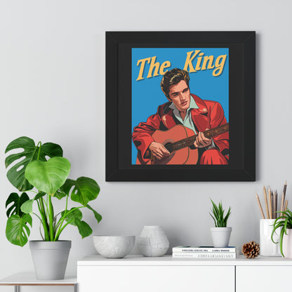 The King Elvis Presley Framed Poster - Iconic Rock and Roll Wall Art, Music Legend Home Decor