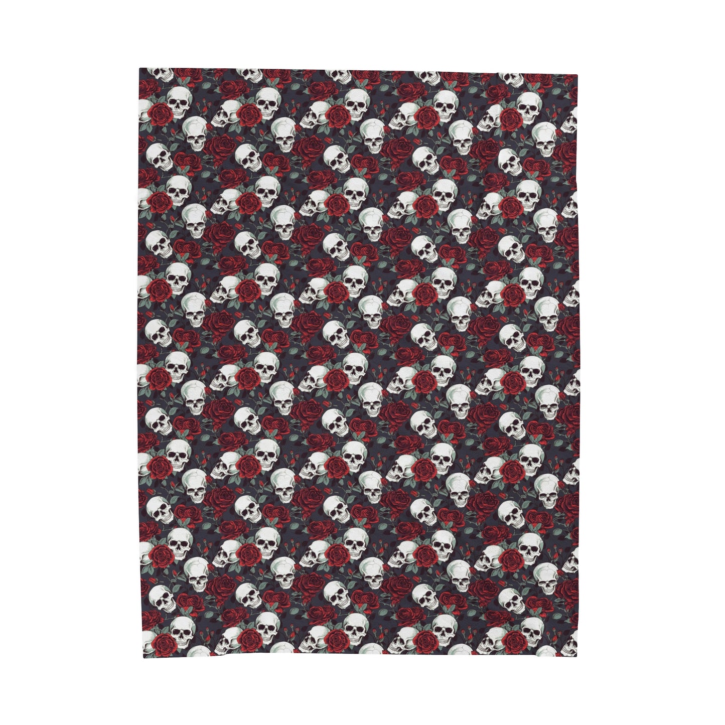 Skulls and Roses Plush Blanket