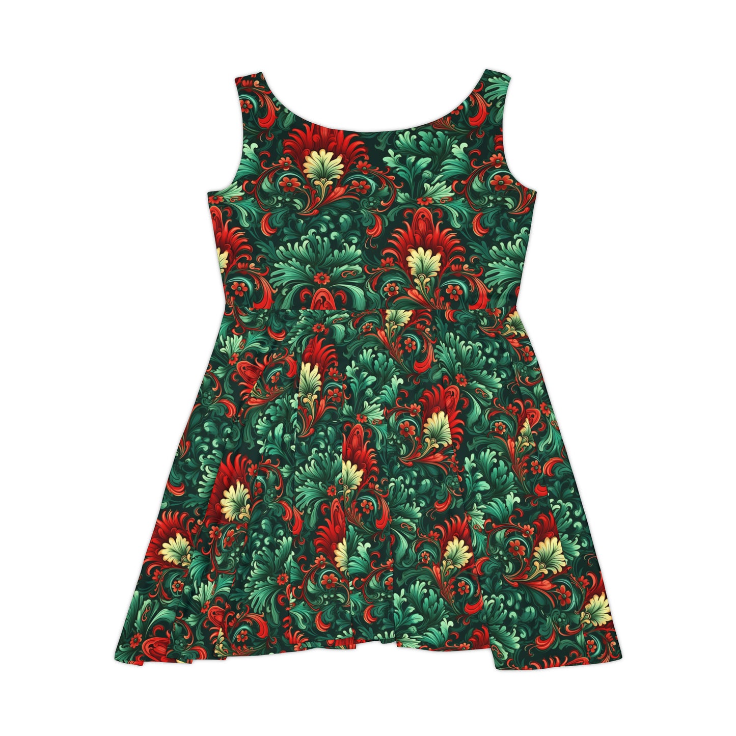 Botero Green and Red Floral Women's Dress