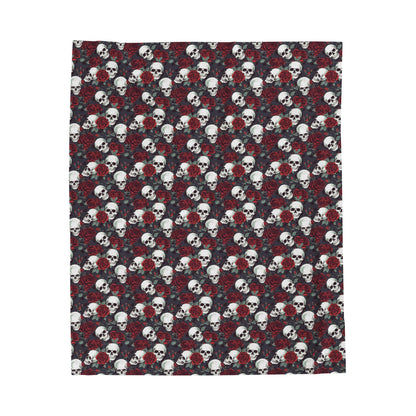 Skulls and Roses Plush Blanket