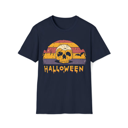 Surfer Sunset Skull Halloween T-Shirt - Skulls Spooky Season Apparel, Nightmare Halloween Shirt, Funny Halloween Shirt, Halloween Party