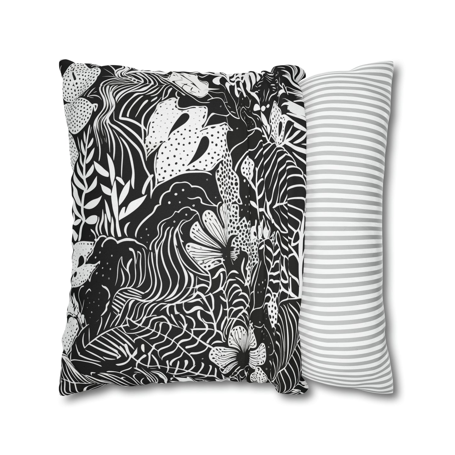 Black and White Tropical Pillow Case