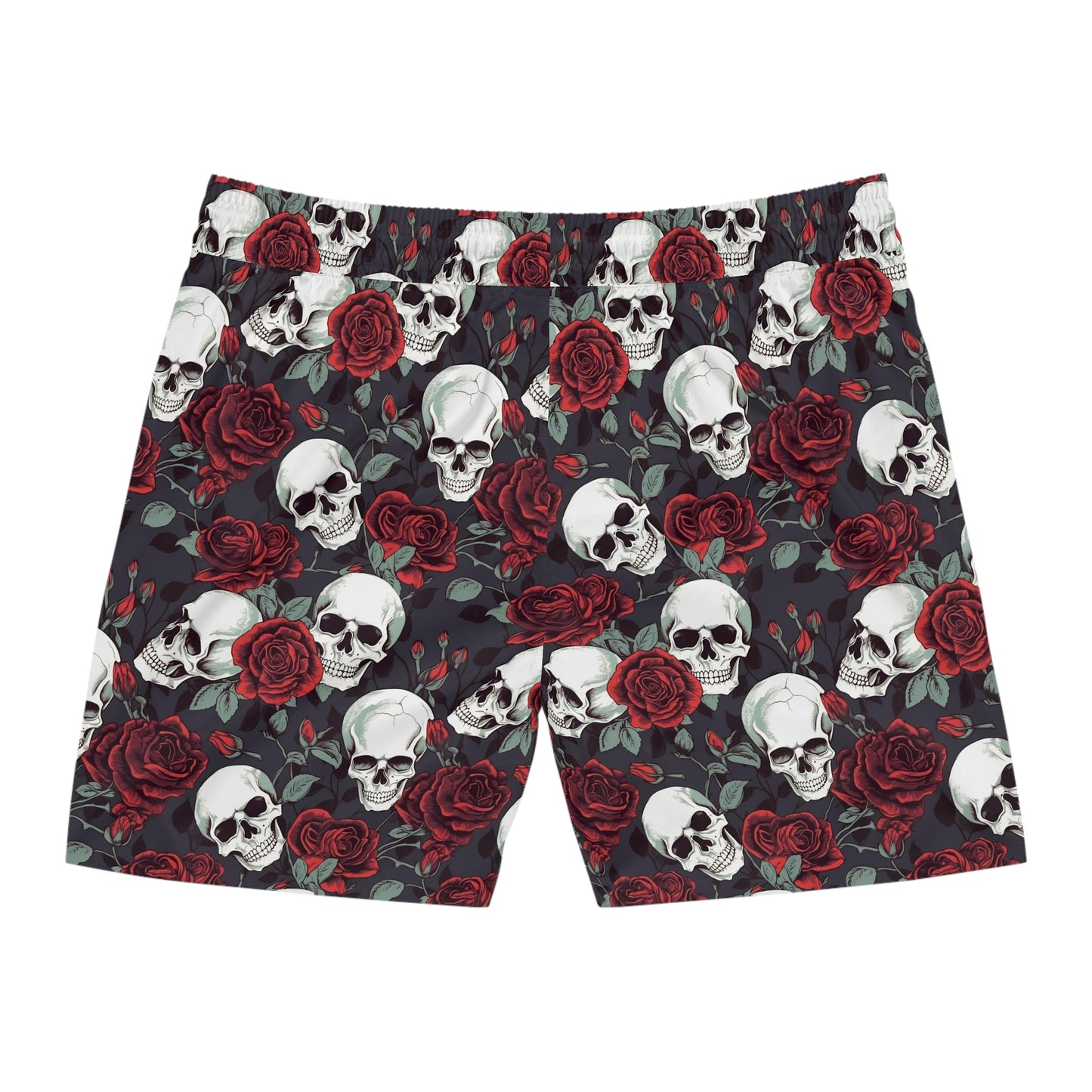 Skulls and Roses Rockabilly Men's Mid-Length Swim Shorts