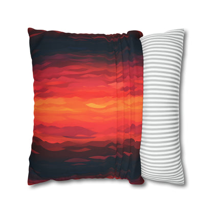 Red Sunset Pillow Case