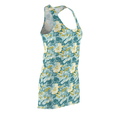 Green and Yellow Floral Racerback Dress