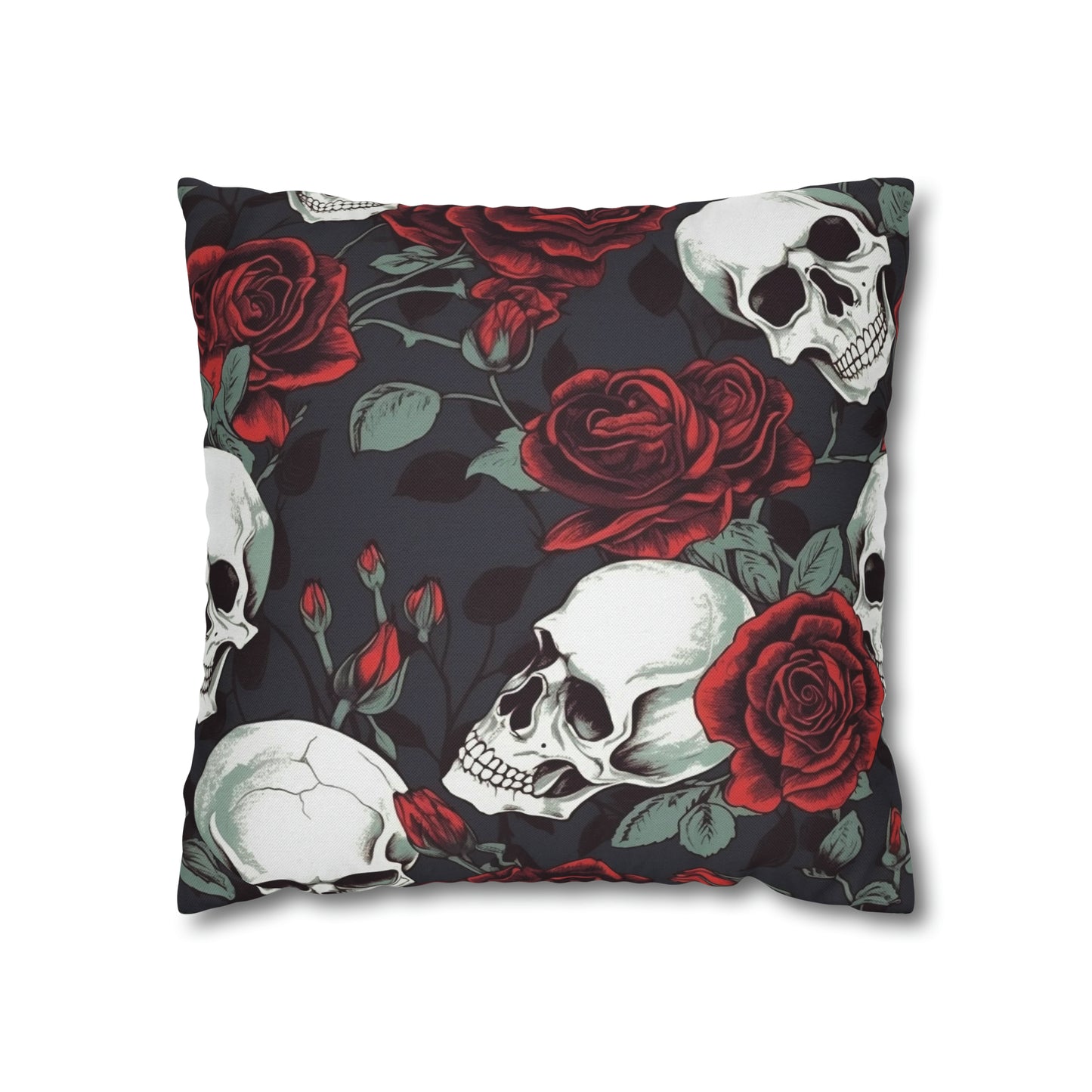 Floral Skulls and Roses Pillow Case