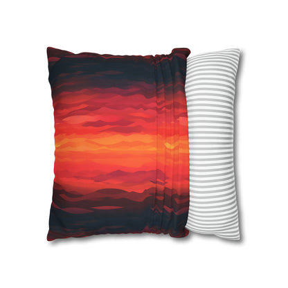 Red Sunset Pillow Case