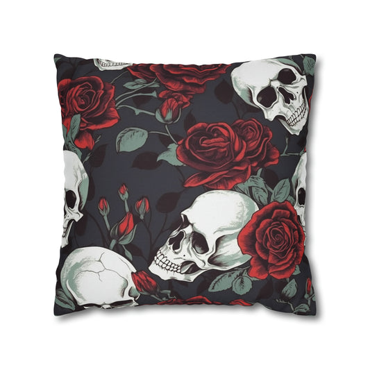 Floral Skulls and Roses Pillow Case