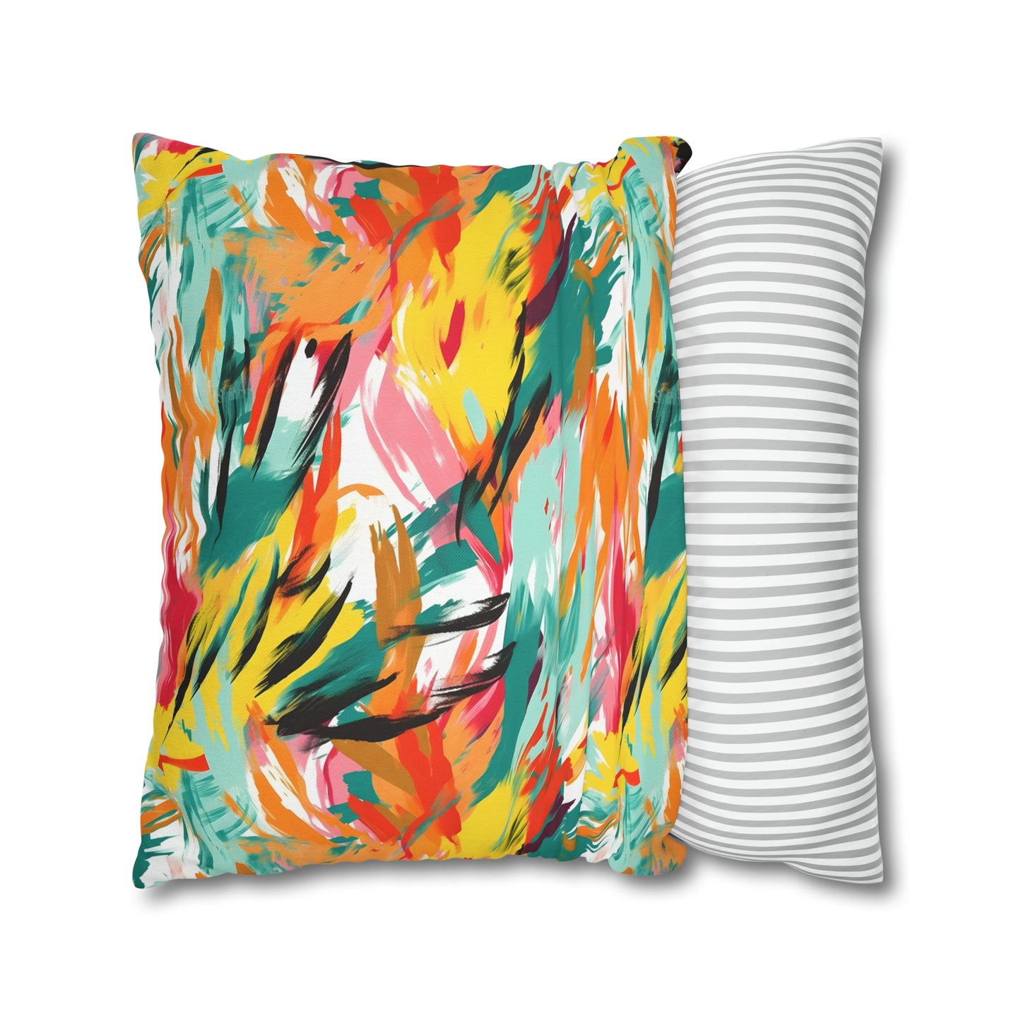 Exotic Flora and Fauna Abstract Paints Pillow Case