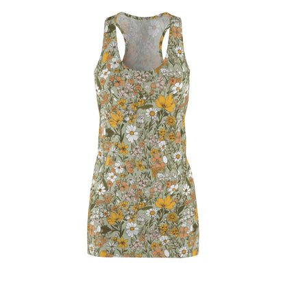 Yellow and Orange Wildflower Cut & Sew Racerback Dress