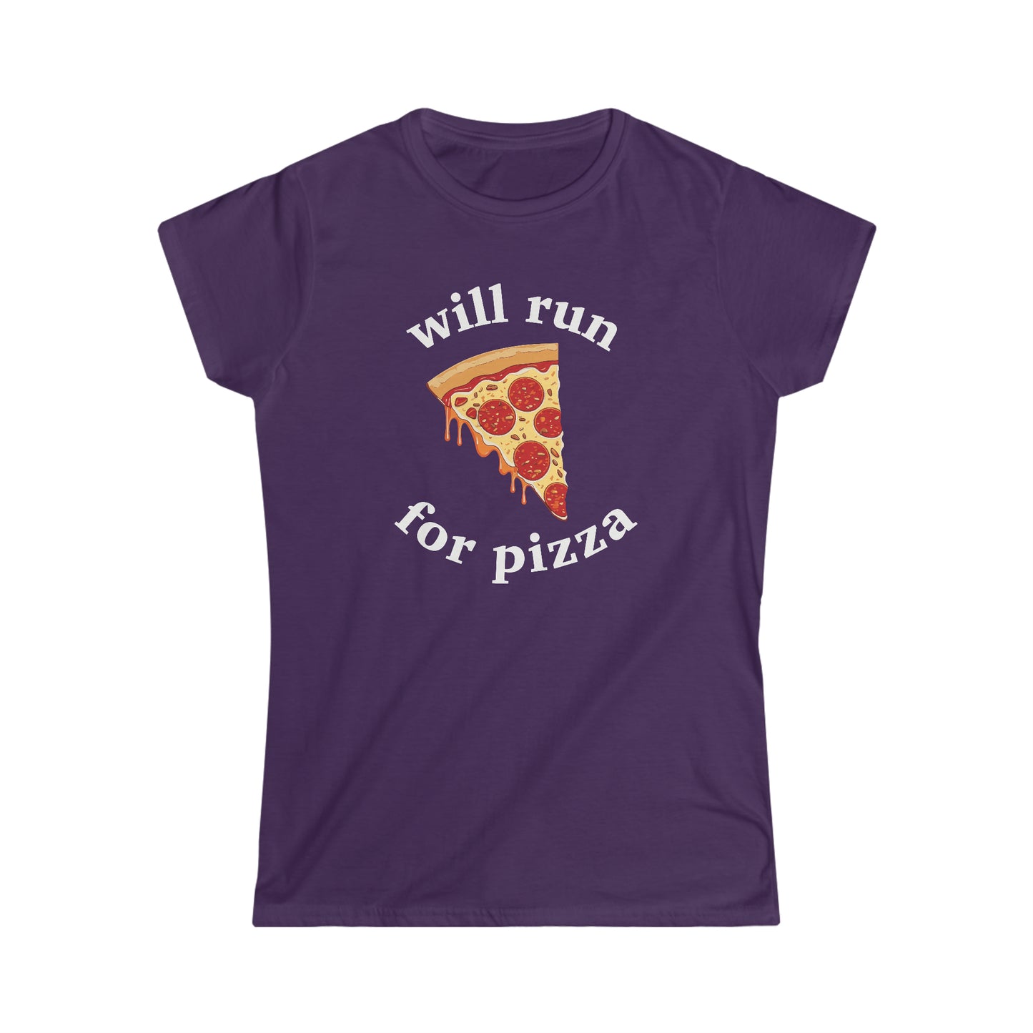 Will Run For Pizza Women's Softstyle T-Shirt