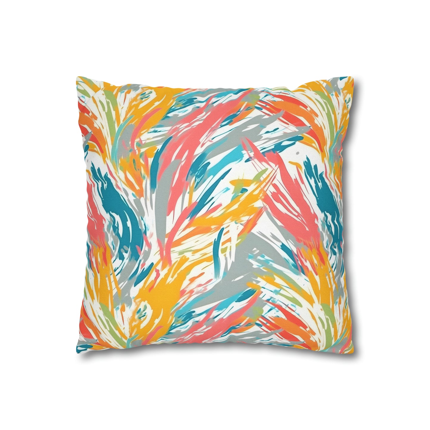 Multicolored Palm Leaves Pillow Case