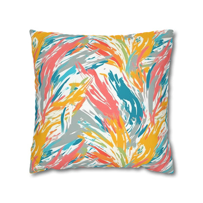 Multicolored Palm Leaves Pillow Case