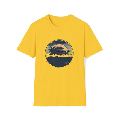 Sunburst Silhouette at Sunrise T-Shirt - Beach Vibes, Sunset Shirt, Summer Holiday Shirt, Summer Vacation Gift, Hawaiian Shirt