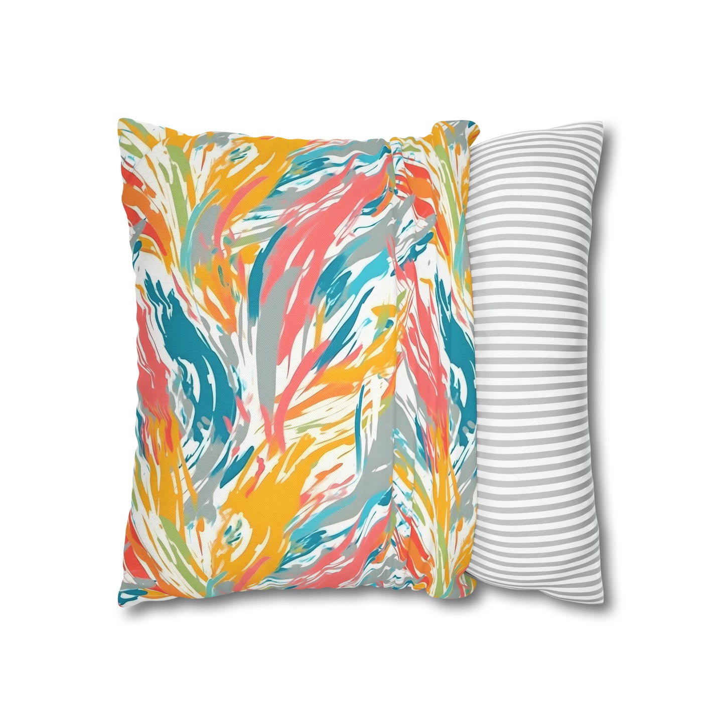 Multicolored Palm Leaves Pillow Case