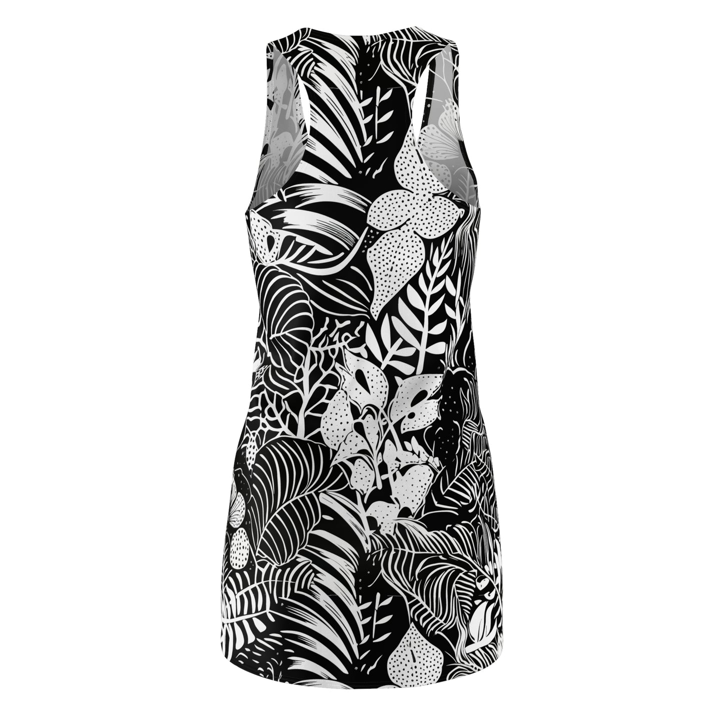 Tropical Black and White Tropical Flowers Women's Dress