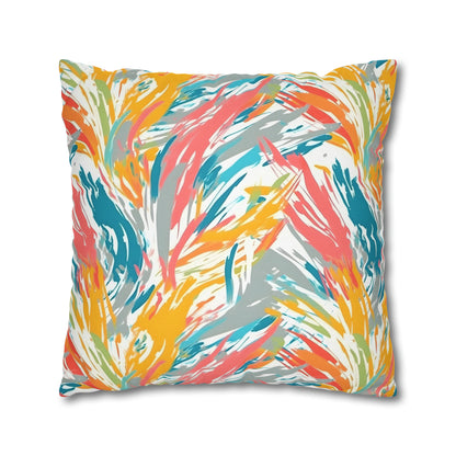 Multicolored Palm Leaves Pillow Case