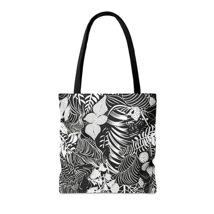 Black and White Tropical Tote Bag